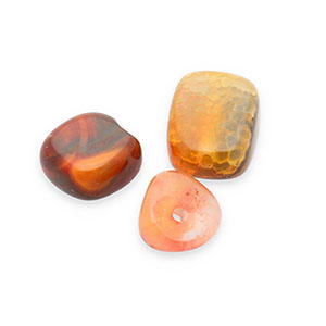 Naturstein Perlen Quarz Multicolour orange