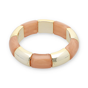 Resin-Armb&auml;nder Gold-terracotta rose