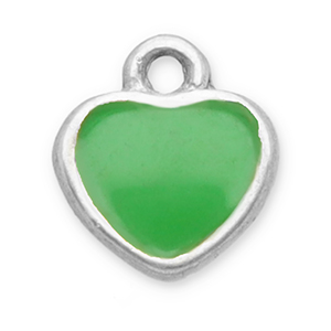 Stainless Steel - Rostfrei Stahl Anh&auml;nger Herz Silver-light green