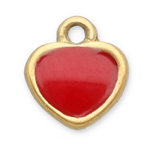 Stainless Steel - Rostfrei Stahl Anh&auml;nger Herz Gold-red