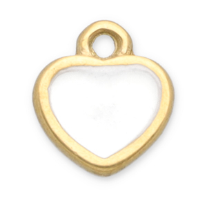 Stainless Steel - Rostfrei Stahl Anh&auml;nger Herz Gold-white