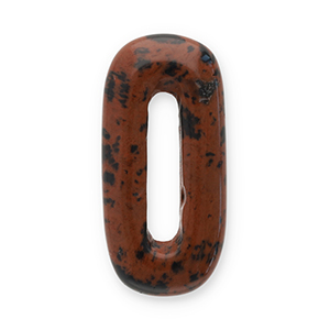Naturstein Anh&auml;nger Achat Oval Dark brown-black