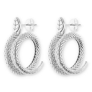 Ohrringe aus Stainless Steel - Rostfreiem Stahl Ohrstecker Schlange Silver