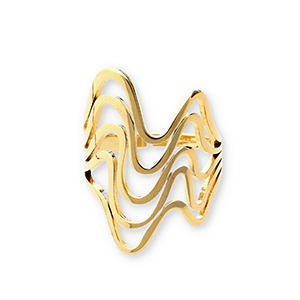 Ringe aus Stainless Steel - Rostfreiem Stahl Wellenf&ouml;rmig Gold