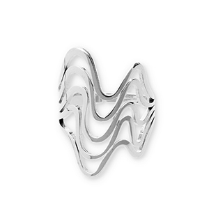 Ringe aus Stainless Steel - Rostfreiem Stahl Wellenf&ouml;rmig Silver