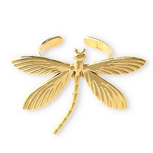 Ringe aus Stainless Steel - Rostfreiem Stahl Libelle Gold