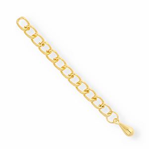 Metall Zubeh&ouml;r DQ Verl&auml;ngerungskette Tropfenform Gold (Nickelfrei)