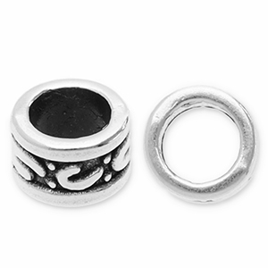 Metall Perlen DQ Tube Antik silber (Nickelfrei)