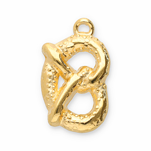 Metall Anh&auml;nger DQ Brezel Gold (Nickelfrei)