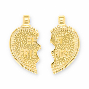Metall Anh&auml;nger DQ "best friends" Gold (Nickelfrei)