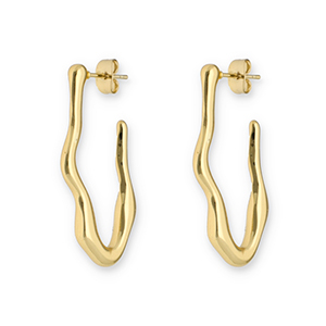 Ohrringe aus Stainless Steel - Rostfreiem Stahl Ohrstecker Irregular Gold