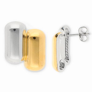 Ohrringe aus Stainless Steel - Rostfreiem Stahl Ohrstecker Gold-silver