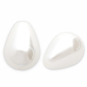 Imitationsperlen Tropfenform White