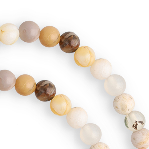 Naturstein Perlen Chalcedon (Quarz) und Achat 4mm Greige-yellow opal