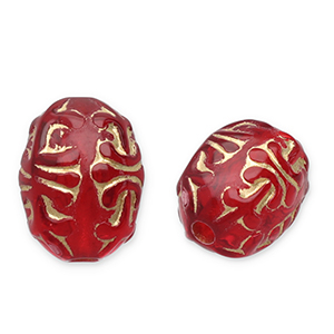 Acrylperlen Oval Red-gold