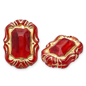 Acrylperlen Rechteck Red-gold