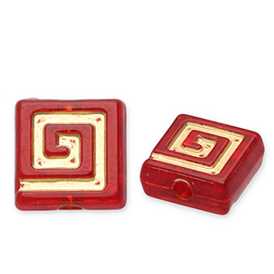 Acrylperlen Viereck Red-gold