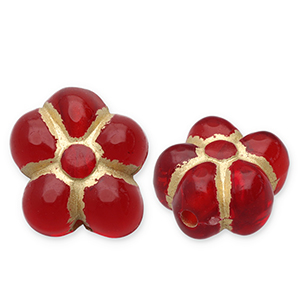 Acrylperlen Blume Red-gold