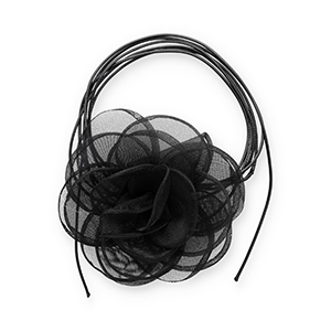 Blumen Halskette Organza Black