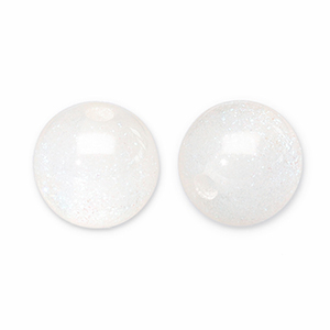 8 mm Acrylperlen mit Glitzer White-turquoise