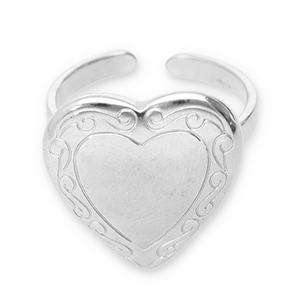 Ringe aus Stainless Steel - Rostfreiem Stahl Herz Silver