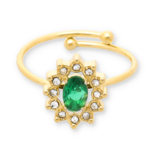 Ringe aus Stainless Steel - Rostfreiem Stahl Gold-green