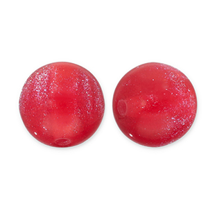8 mm Acrylperlen mit Glitzer Red-turquoise