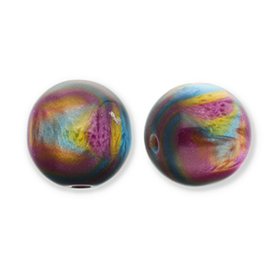 Resin Perlen mit Glitzer 14mm Purple-blue-gold