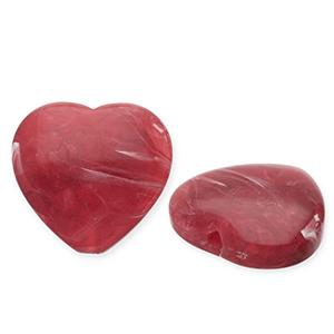 Acrylperlen Herz Red-white