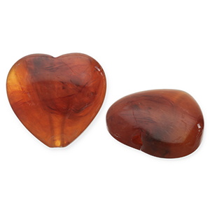 Acrylperlen Herz Orange brown