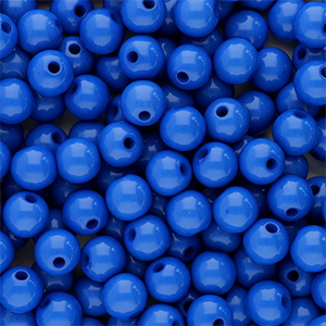 6 mm Acrylperlen Shiny Blue