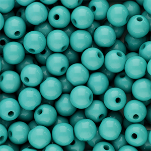 6 mm Acrylperlen Shiny Petrol green
