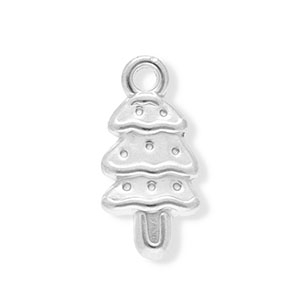 Stainless Steel - Rostfrei Stahl Anh&auml;nger Weihnachtsbaum Silver