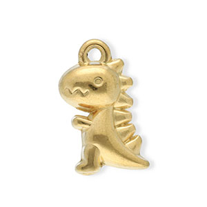 Stainless Steel - Rostfrei Stahl Anh&auml;nger Dino Gold