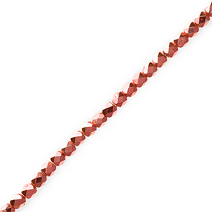 Glas Top Facett Perlen Metallic coral red