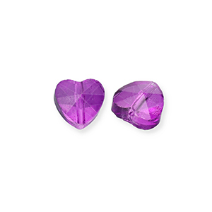 Fashion Facett Perlen Herz Purple