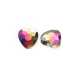 Fashion Facett Perlen Herz Silver-AB coating
