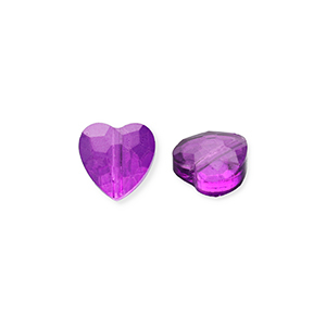 Fashion Facett Perlen Herz Purple