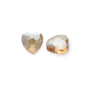 Fashion Facett Perlen Herz Peachy beige-pearl shine coating