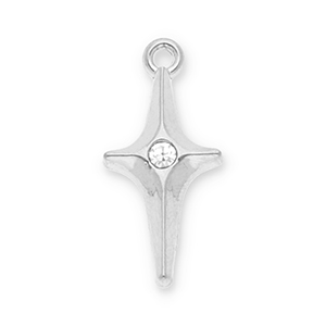 Stainless Steel - Rostfrei Stahl Anh&auml;nger Stern mit Strass Silver-transparent