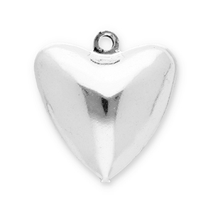 Metall Anh&auml;nger Gl&ouml;ckchen Herz Silver