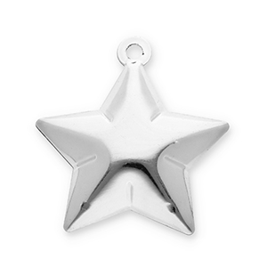 Metall Anh&auml;nger Gl&ouml;ckchen Stern Silver