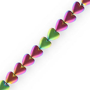 H&auml;matit Perlen Herz Purple-green-AB coating
