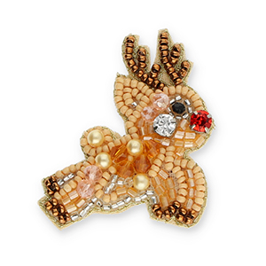 Broschen Rentier Beige-copper brown-red