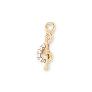 Metall Anh&auml;nger Musiknote Gold-transparent