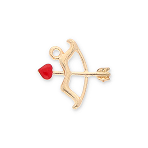 Metall Anh&auml;nger Pfeil und Bogen Gold-red