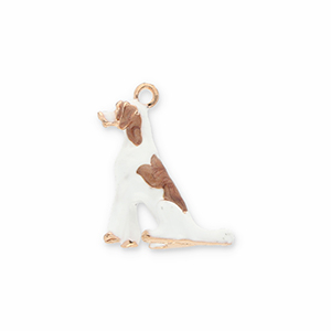 Metall Anh&auml;nger Hund Gold-white-light brown