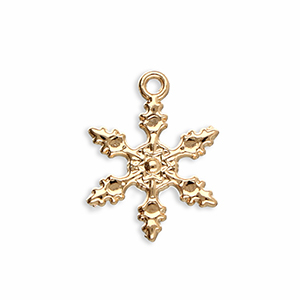 Metall Anh&auml;nger Schneeflocke Gold