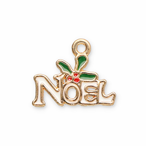 Metall Anh&auml;nger "No&euml;l" Gold-white-red-green