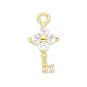 Brass TQ Metall Anh&auml;nger Schl&uuml;ssel Gold-transparent